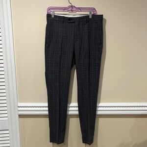 Black Checkered Men's Dress Pants